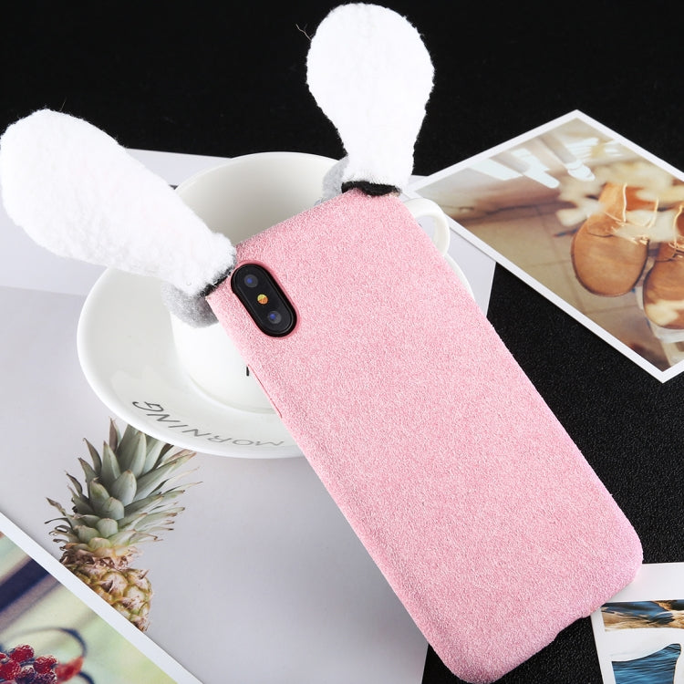 For iPhone X / XS Cute Plush Rabbit Ear Style Protective Back Case