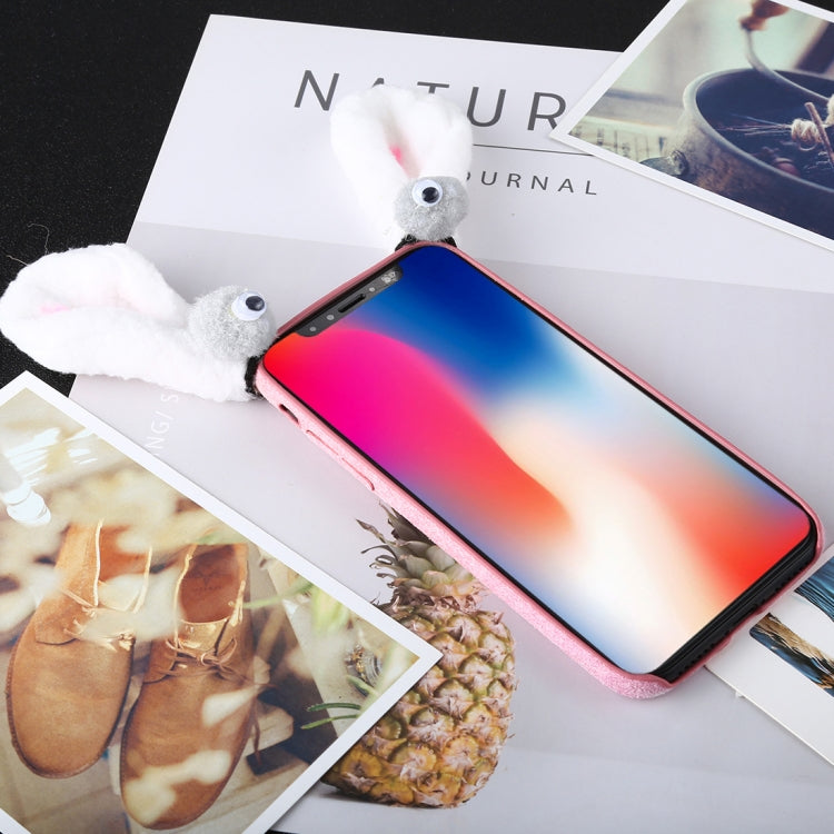 For iPhone X / XS Cute Plush Rabbit Ear Style Protective Back Case