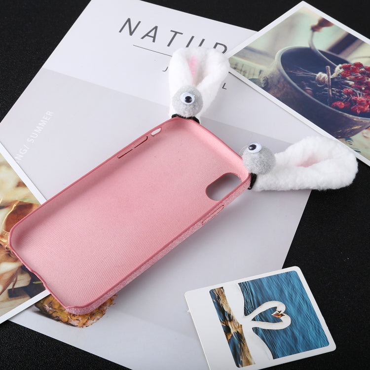 For iPhone X / XS Cute Plush Rabbit Ear Style Protective Back Case