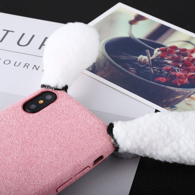For iPhone X / XS Cute Plush Rabbit Ear Style Protective Back Case