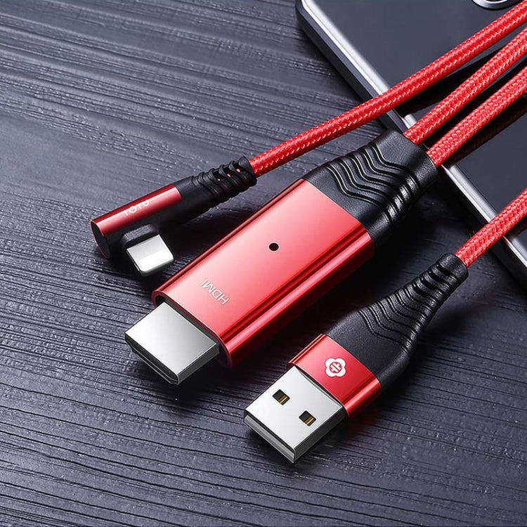 TOTUDESIGN Time Series 2.4A HD 4K 8 Pin to HDMI TV AV Cable Adapter Converter,  For iPhone XR / iPhone XS MAX / iPhone X & XS / iPhone 8 & 8 Plus / iPhone 7 & 7 Plus / iPhone 6 & 6s & 6 Plus & 6s Plus / iPad