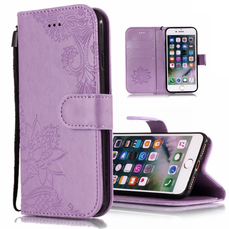 For iPhone X / XS Vintage Embossed Floral Lace Flower Pattern Horizontal Flip Leather Case with Card Slot & Holder & Wallet & Lanyard