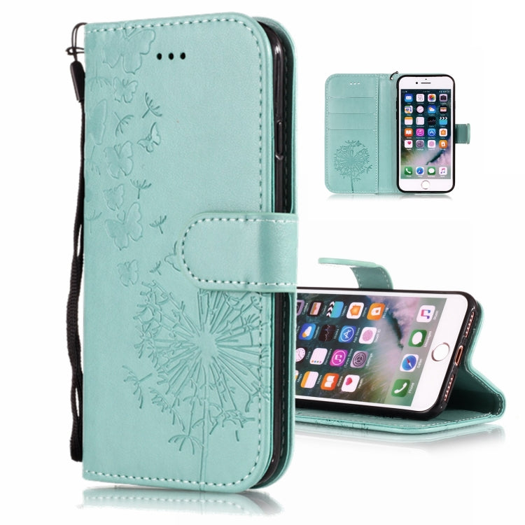 For iPhone X / XS Vintage Embossed Floral Dandelion Pattern Horizontal Flip Leather Case with Card Slot & Holder & Wallet & Lanyard