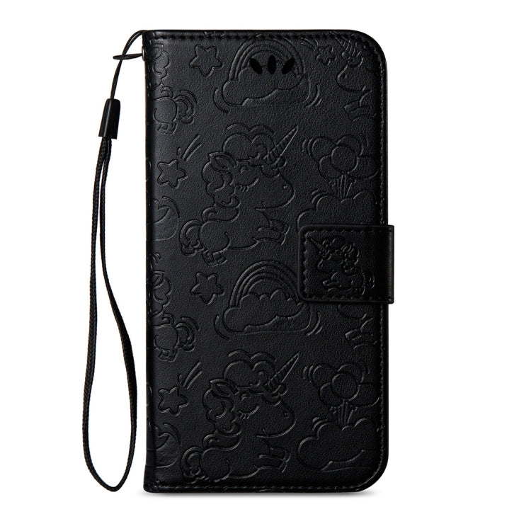 For iPhone X / XS Embossed Horse Cloud Print Horizontal Flip Leather Case with Holder & Card Slots & Wallet & Lanyard