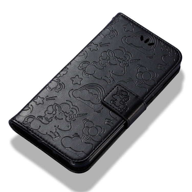 For iPhone X / XS Embossed Horse Cloud Print Horizontal Flip Leather Case with Holder & Card Slots & Wallet & Lanyard