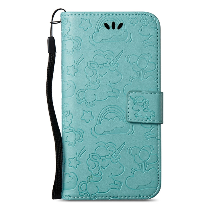 For iPhone X / XS Embossed Horse Cloud Print Horizontal Flip Leather Case with Holder & Card Slots & Wallet & Lanyard