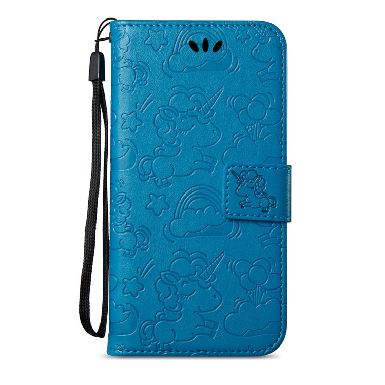 For iPhone X / XS Embossed Horse Cloud Print Horizontal Flip Leather Case with Holder & Card Slots & Wallet & Lanyard
