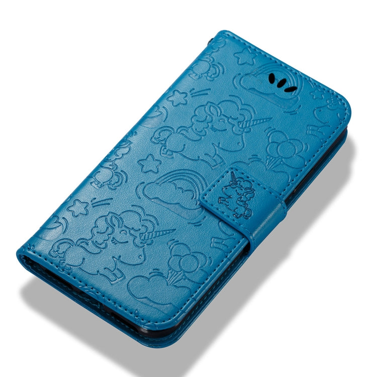 For iPhone X / XS Embossed Horse Cloud Print Horizontal Flip Leather Case with Holder & Card Slots & Wallet & Lanyard