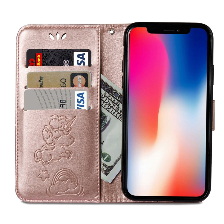 For iPhone X / XS Embossed Horse Cloud Print Horizontal Flip Leather Case with Holder & Card Slots & Wallet & Lanyard