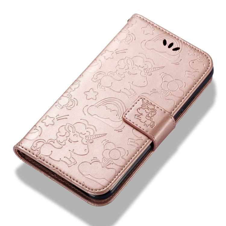 For iPhone X / XS Embossed Horse Cloud Print Horizontal Flip Leather Case with Holder & Card Slots & Wallet & Lanyard
