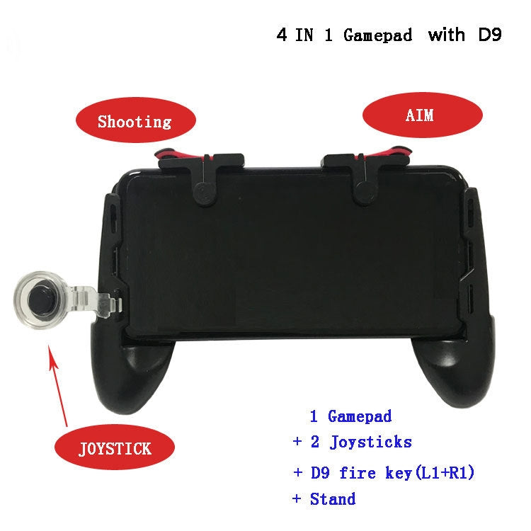 4 in 1 D9 Eats Chicken to Assist the Jedi Survival Stimulation Battlefield Mobile Handle Grip Gamepads, For iPhone, Galaxy, Sony, HTC, LG, Huawei, Xiaomi, Tablet Pad Button and other Smartphones
