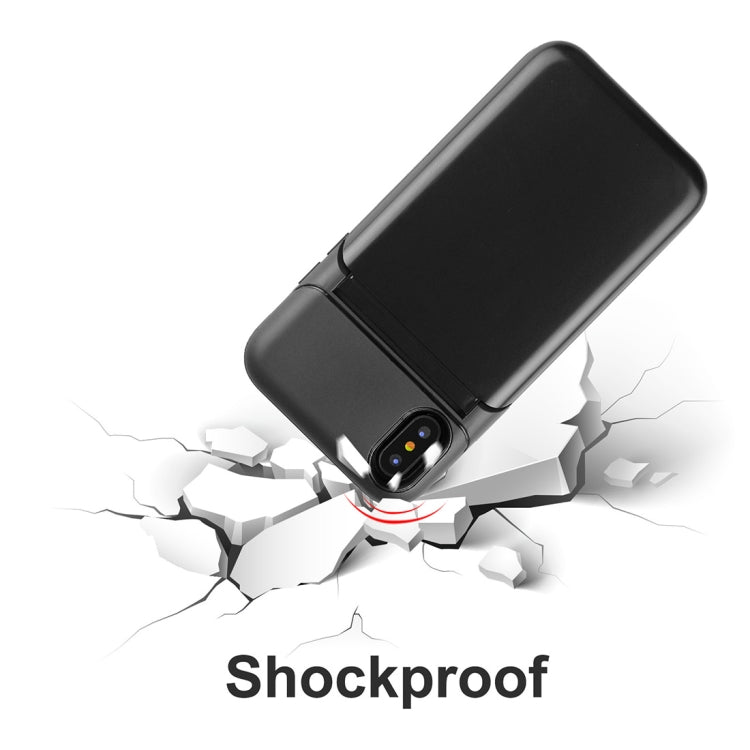 For iPhone X / XS Multi-functional TPU + PC Shockproof Back Case with Holder & Card Slot & Mirror