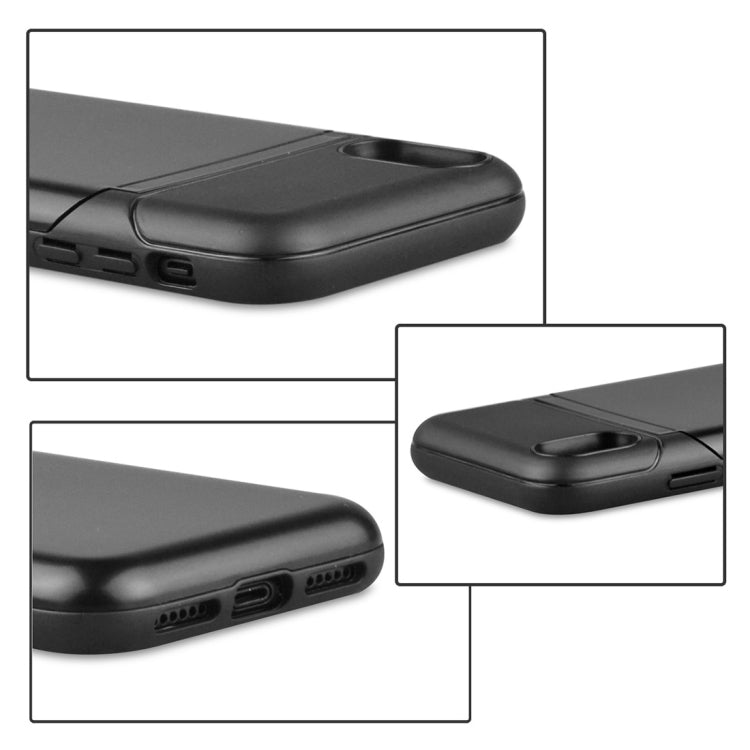 For iPhone X / XS Multi-functional TPU + PC Shockproof Back Case with Holder & Card Slot & Mirror