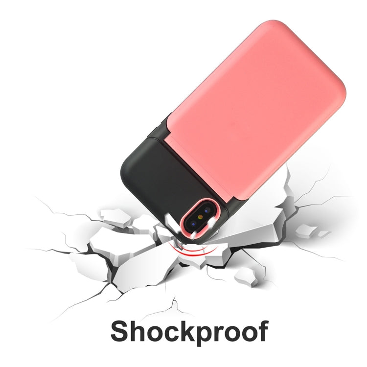 For iPhone X / XS Multi-functional TPU + PC Shockproof Back Case with Holder & Card Slot & Mirror