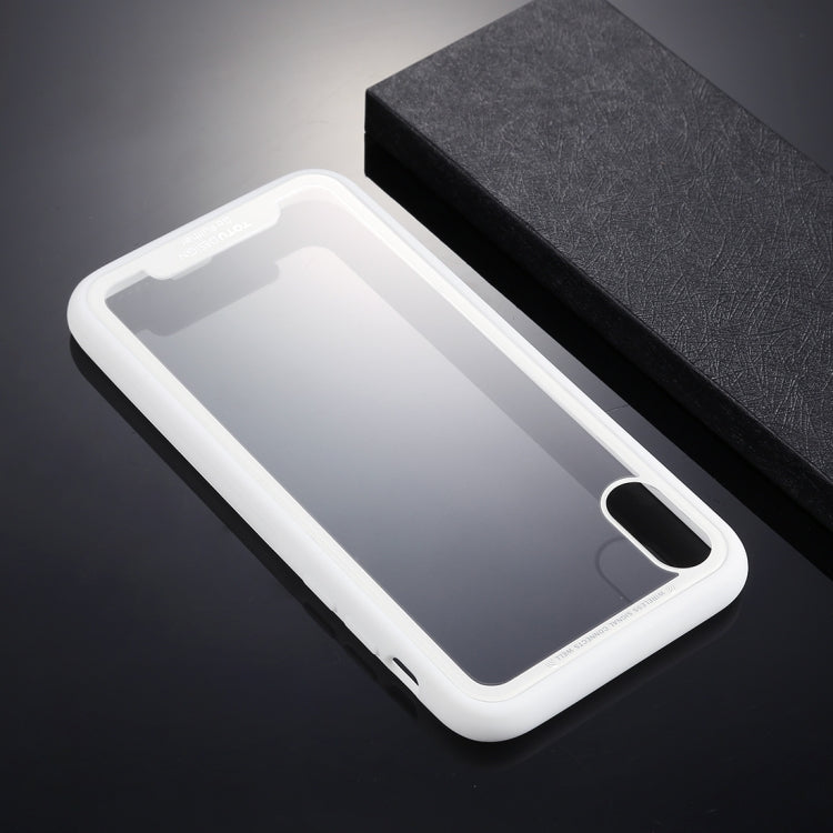 For iPhone X / XS TOTUDESIGN TPU + PC Dropproof Protective Back Cover Case(White)
