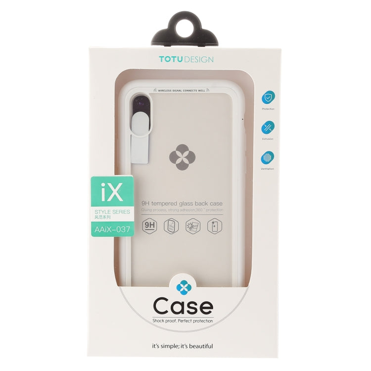 For iPhone X / XS TOTUDESIGN TPU + PC Dropproof Protective Back Cover Case(White)