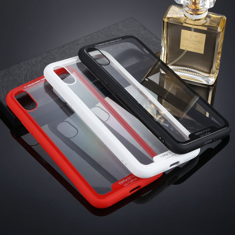 For iPhone X / XS TOTUDESIGN TPU + PC Dropproof Protective Back Cover Case(White)