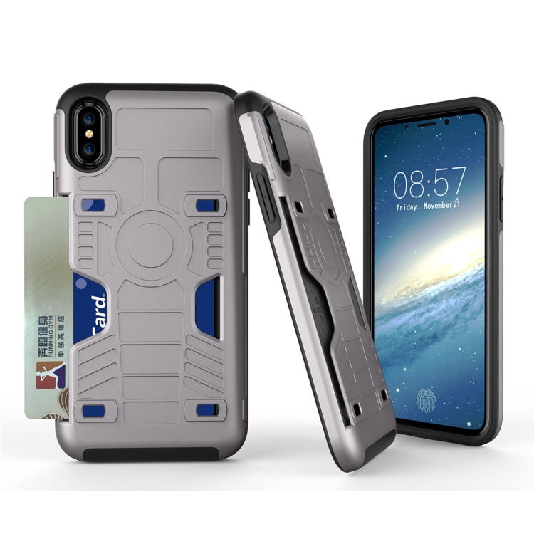 For iPhone X / XS Boxing Champion Shock-resistant TPU + PC Combination Case with Card Slot