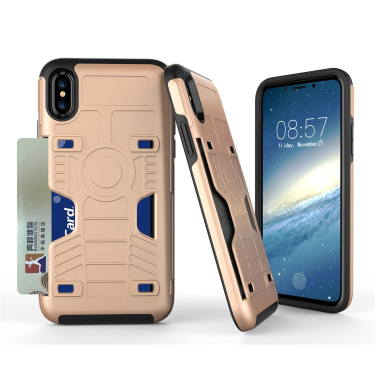 For iPhone X / XS Boxing Champion Shock-resistant TPU + PC Combination Case with Card Slot