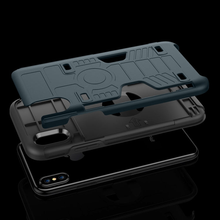 For iPhone X / XS Boxing Champion Shock-resistant TPU + PC Combination Case with Card Slot