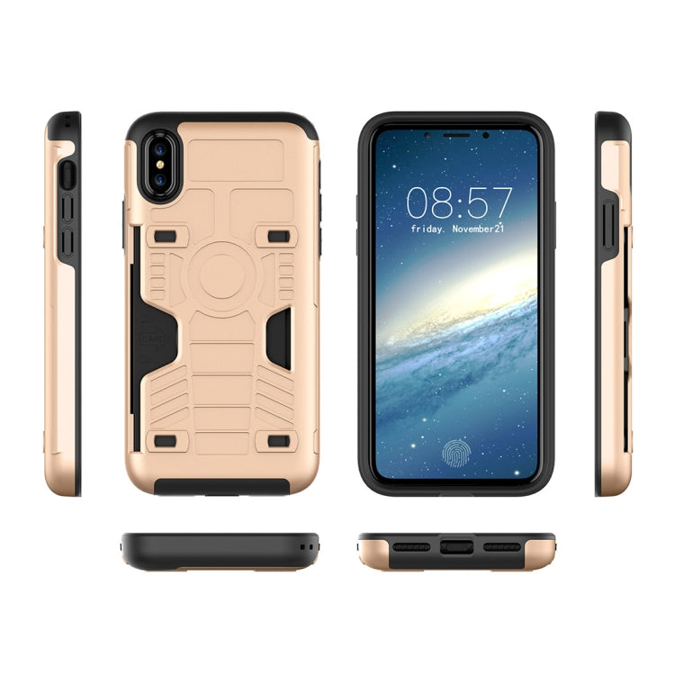 For iPhone X / XS Boxing Champion Shock-resistant TPU + PC Combination Case with Card Slot