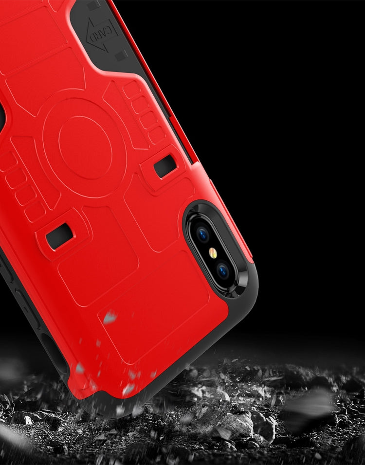 For iPhone X / XS Boxing Champion Shock-resistant TPU + PC Combination Case with Card Slot