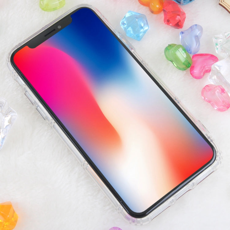 For iPhone X / XS Anti-Gravity Nano-suction Technology Sticky Selfie LOVE Flowers Pattern TPU Protective Case(Black)