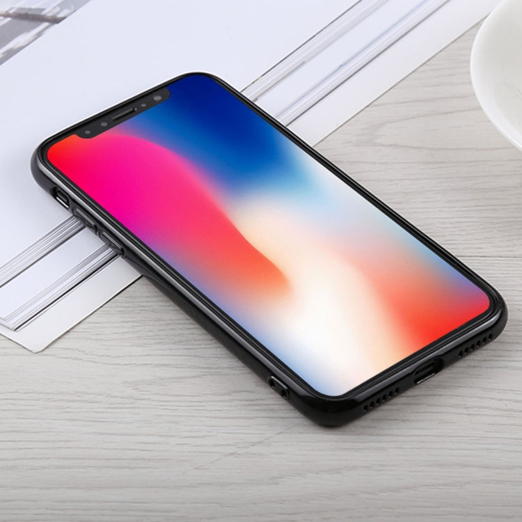 For iPhone X / XS Fashion Heart Pattern Anti-scratch Gradient Color Glass Protection Case