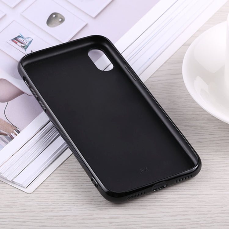 For iPhone X / XS Fashion Heart Pattern Anti-scratch Gradient Color Glass Protection Case