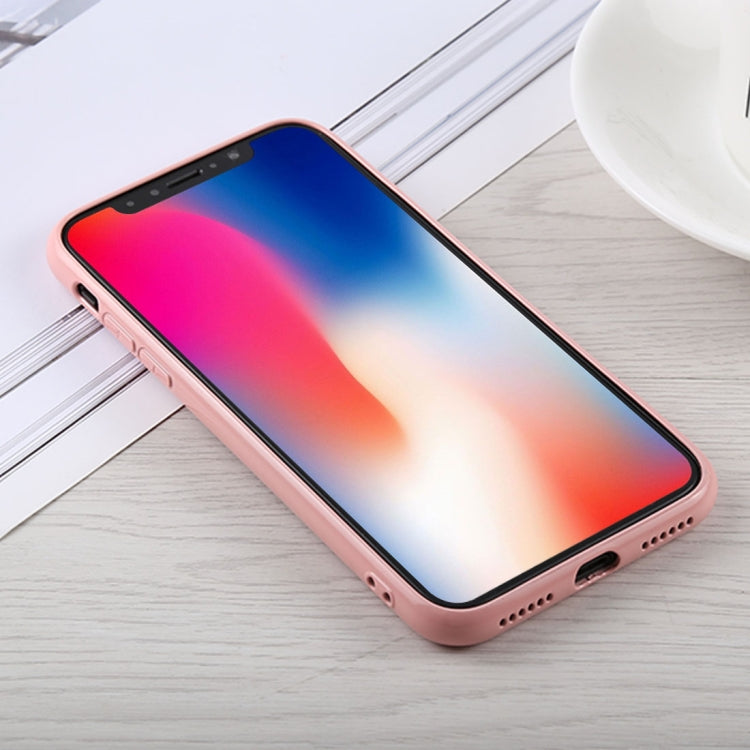 For iPhone X / XS Fashion Heart Pattern Anti-scratch Gradient Color Glass Protection Case