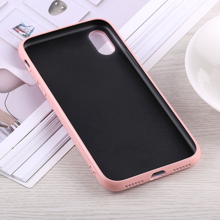 For iPhone X / XS Fashion Heart Pattern Anti-scratch Gradient Color Glass Protection Case