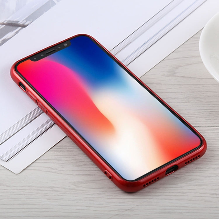 For iPhone X / XS Fashion Heart Pattern Anti-scratch Gradient Color Glass Protection Case