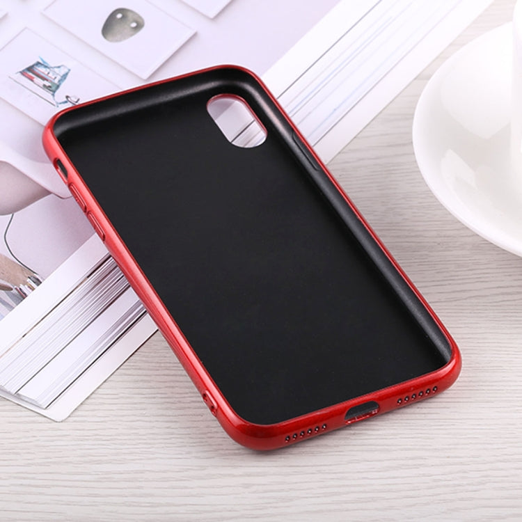 For iPhone X / XS Fashion Heart Pattern Anti-scratch Gradient Color Glass Protection Case