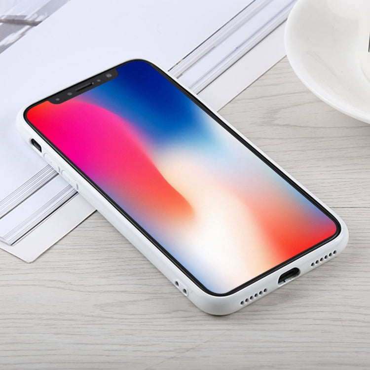 For iPhone X / XS Fashion Heart Pattern Anti-scratch Gradient Color Glass Protection Case
