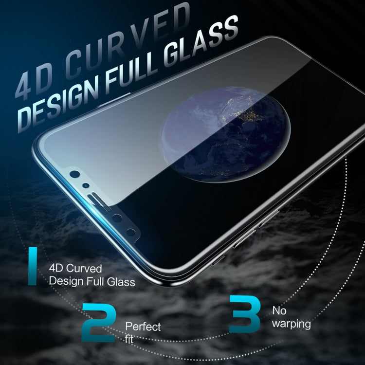 ROCK for iPhone X 9H Hardness 0.26mm 4D Curved Edge Tempered Glass Screen Protector
