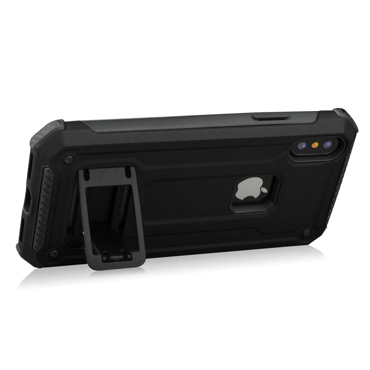 For iPhone X / XS Ultra-thin Shockproof TPU + PC Protective Back Case with Holder
