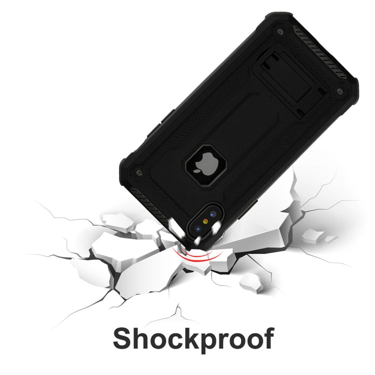 For iPhone X / XS Ultra-thin Shockproof TPU + PC Protective Back Case with Holder