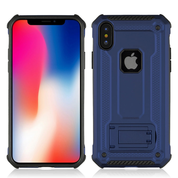 For iPhone X / XS Ultra-thin Shockproof TPU + PC Protective Back Case with Holder