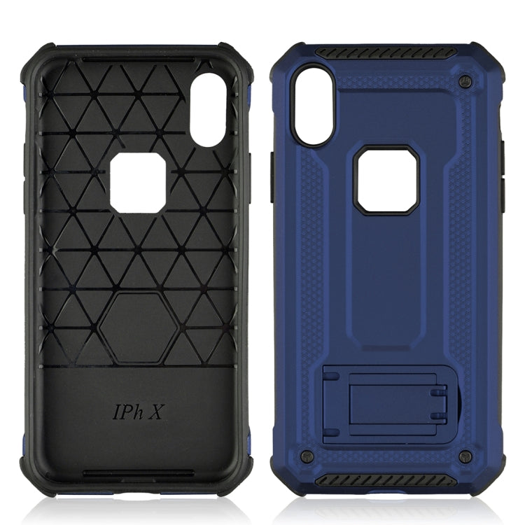 For iPhone X / XS Ultra-thin Shockproof TPU + PC Protective Back Case with Holder