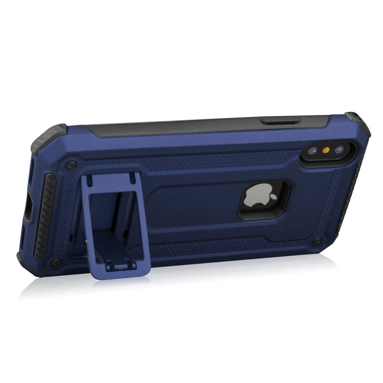 For iPhone X / XS Ultra-thin Shockproof TPU + PC Protective Back Case with Holder