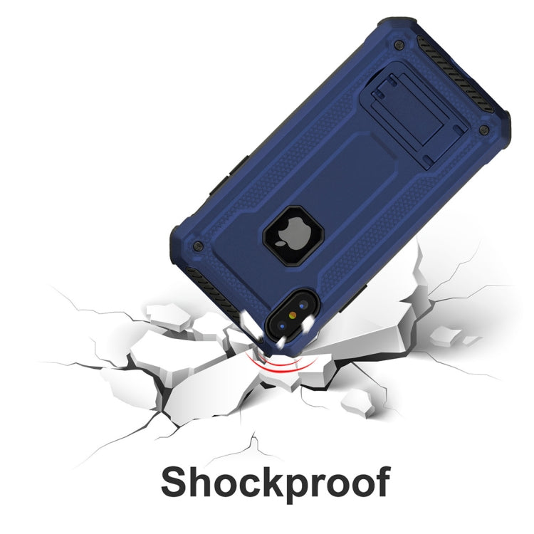 For iPhone X / XS Ultra-thin Shockproof TPU + PC Protective Back Case with Holder