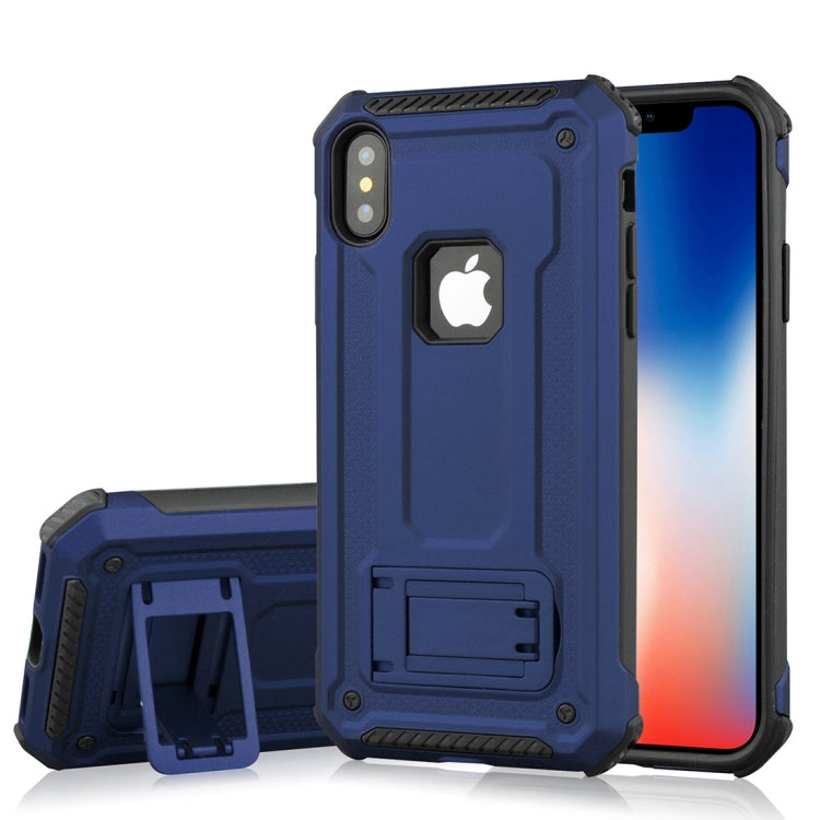 For iPhone X / XS Ultra-thin Shockproof TPU + PC Protective Back Case with Holder