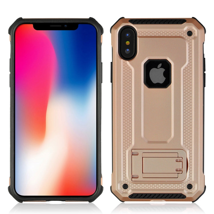 For iPhone X / XS Ultra-thin Shockproof TPU + PC Protective Back Case with Holder