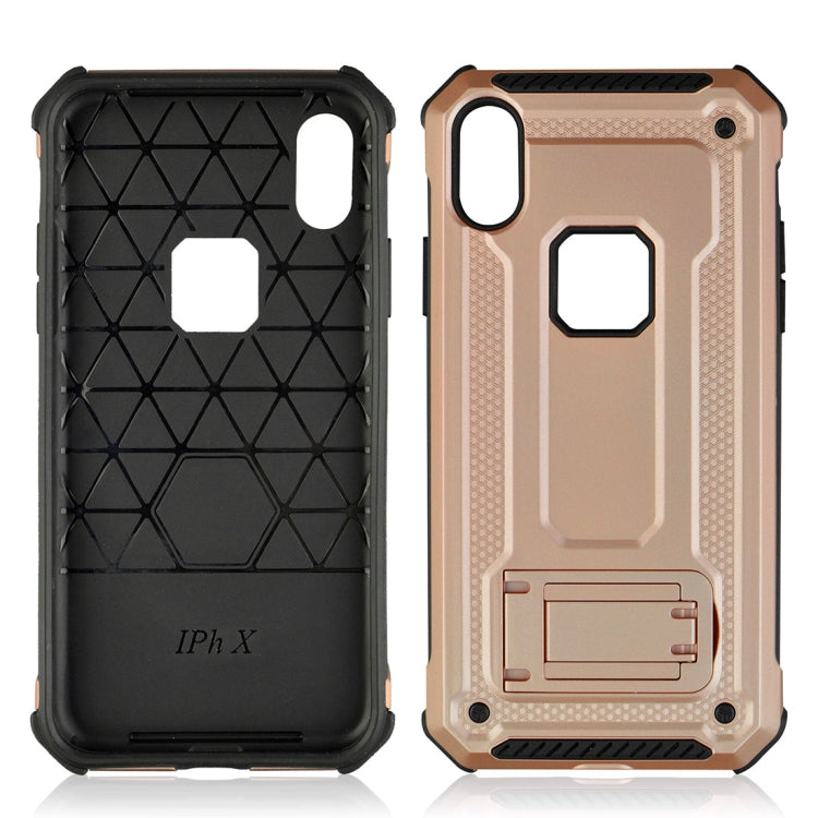For iPhone X / XS Ultra-thin Shockproof TPU + PC Protective Back Case with Holder