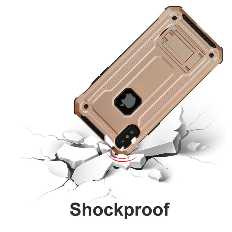 For iPhone X / XS Ultra-thin Shockproof TPU + PC Protective Back Case with Holder