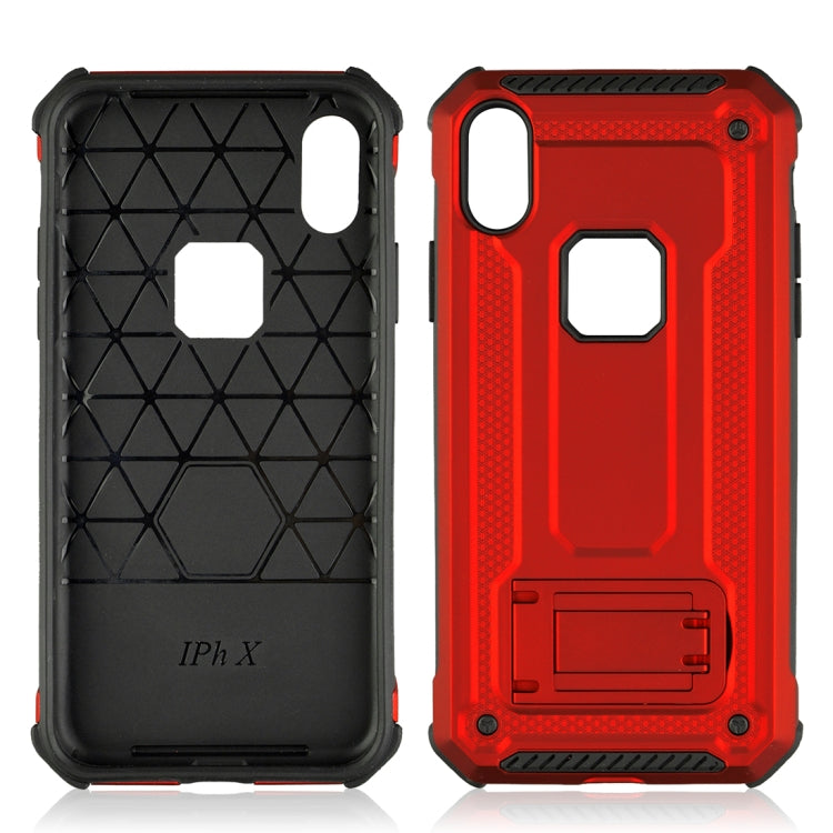 For iPhone X / XS Ultra-thin Shockproof TPU + PC Protective Back Case with Holder