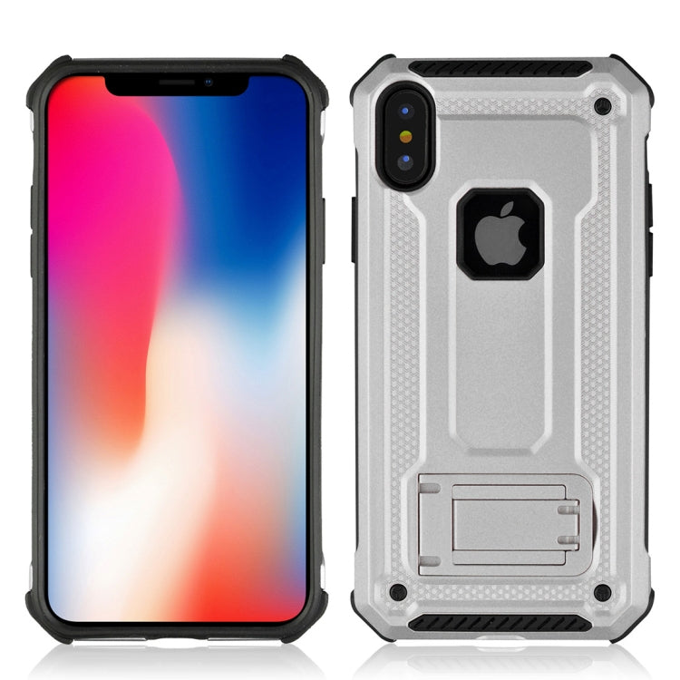 For iPhone X / XS Ultra-thin Shockproof TPU + PC Protective Back Case with Holder