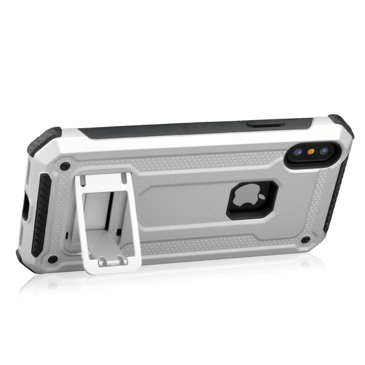 For iPhone X / XS Ultra-thin Shockproof TPU + PC Protective Back Case with Holder