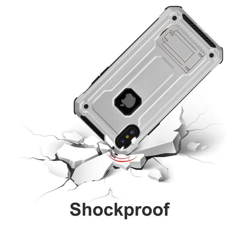 For iPhone X / XS Ultra-thin Shockproof TPU + PC Protective Back Case with Holder