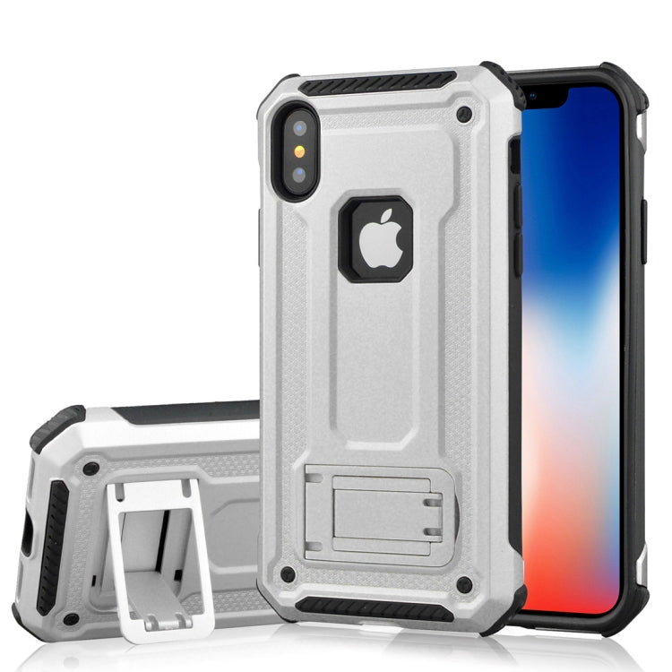 For iPhone X / XS Ultra-thin Shockproof TPU + PC Protective Back Case with Holder